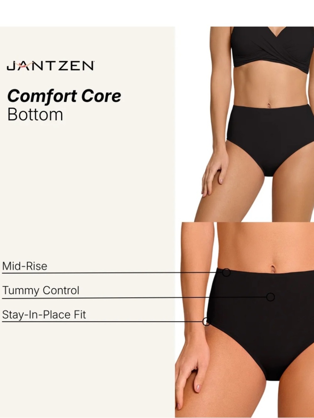 Jantzen COMFORT CORE BOTTOM Black